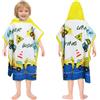 Decalsweet Poncho da Bagno per Bambini Morbido e Assorbente, Asciugamano da Spiaggia con Cappuccio, Telo Mare Accappatoio in Microfibra, Accappatoio Piscina Doccia per Ragazza Ragazzi (Veicoli Gialli)