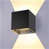 ledmo 12W Lampada da Parete LED Moderno, Applique da Parete Interno/Esterno Bianco caldo 3000K, Lampade da Parete Angolo del Fascio Regolabile, IP65 Impermeabile (nero)