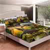 Loussiesd Set di lenzuola con motivo animali della giungla con dinosauro, lenzuolo con angoli 3D, stampa dinosauro, stile fauna selvatica, decorazione per la stanza, 2 pezzi per letto singolo