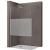 doporro Walk In Parete Doccia 70x200 cm Vetro 10mm Temperato Anticalcare Striscia Satinata Opaca con Barra Stabilizzatrice regolabile da 70-120cm Profilo Cromato Bremen02MS