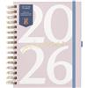 BusyB Busy B 2026 A5 Spiral Diary - Weekly Planner Journal - Desk Diary for Work or Home - Monthly Planning for Prioties and Goals with Tabs, Stickers, Pocket & Elastic Closure - Pink Graphic