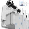 FODEX Set di 2 supporti per asta per tende, senza foratura e senza attrezzi, speciale baule per tapparelle, modello ottimizzato per aste da Ø16 a 28 mm, in metallo, marca francese (bianco)