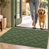 Biscpro Zerbini per Ingresso Interno,50x80cm Tappetino Antiscivolo Lavabile in Lavatrice,Zerbino d'Ingresso Polipropilene Assorbenti per Interno,Ingresso,Esterno,Corridoio,Balcone-Verde