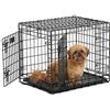 MidWest Homes for Pets, Ultima Pro, gabbia metallica per cani lunga 60,96 cm, pieghevole, forte, 2 porte, pannello divisorio, piedini protettivi a rullo e vaschetta a tenuta stagna, 724UP