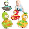 MOONTOY Macchinine per Bambini 1 Anno, 4 Pcs Frutti Set di Veicoli da Gioco per Bambini 1 2 3, Macchinine Press & Go per Bambin 12 18 Mesi Giocattoli Bambino Regali Educativi Precoci 1 2 3 Anno