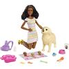Barbie - Playset Cuccioli Appena Nati, con Bambola Castana da 30 cm Circa, Cagnolina che Partorisce, 3 Cuccioli e Accessori per Nutrirli, Giocattolo per Bambini 3+ Anni, HCK76