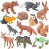 AENIMELY 12 statuine di animali del bosco, animali della giungla, giocattolo a forma di orso, decorazione per torta di compleanno, regalo per bambini