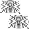 Aerzetix - C15108 - Set di 2 Griglie di Protezione per Ventola da Computer 120x120mm - in Metallo - Colore Nero