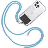 TBOC Cordino Catenella Laccio Strap Porta Cover [Azurro] con Toppa di Fissaggio [Nero] per Telefono Cellulare da Collo - Tracolla Catenina con cordini Accessori Telefoni Universale Laccetti