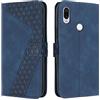 OKZone Cover per Xiaomi Redmi 7/Xiaomi Redmi Y3, Custodia in PU Pelle per Xiaomi Redmi 7/Xiaomi Redmi Y3, Custodia a Libro Folio Portafoglio con Chiusura Magnetica Wallet Case Flip Cover (Blu)