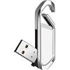 BORLTER CLAMP Chiavetta USB 64GB Pendrive Portatile a Forma di Portachiavi, USB 2.0 Unità Flash per Archiviazione Dati Esterna, bianca