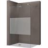 doporro Walk in Box Doccia 50x200cm Parete Fissa Doccia in Vetro Parzialmente Satinato di Spessore 10mm con Barra Stabilizzatrice Regolabile in Acciaio Inox Profilo Cromo Bremen02MS