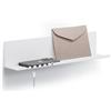 byde Helke - Mensola da Parete, 44 x 9 x 9 cm, 5 Ganci e Porta Cavi, In Lamiera di Acciaio Verniciato a Polvere, Organizer per Chiavi e Lettere per Ingresso, Corridoio, Cucina, Ufficio, Colore Bianco