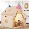 Smgbway Tenda da Gioco per Bambini, Casetta dei Giochi per Interni ed Esterni, Castello da Principessa con Finestra, Farfalle e nuvole Casetta Tenda Regalo Per Ragazzi e Ragazze 3-13 Anni (pk)