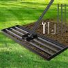Qdreclod Rastrello Livellatore per Prato 41x25cm, Rastrello Livellatore per Prato per Uso Resistente con Manico Regolabile Antiscivolo da 213cm, Livellatore per Prato Rastrello per Giardino, Campo da Golf