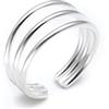 Silverly Anello Argento 925 Tre Fascie Regolabile