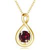 FANCIME Collana da donna con pietra portafortuna, in argento Sterling placcato oro giallo, con ciondolo a forma di infinito, ideale come regalo di compleanno, per moglie, madre, signora, 40 + 5 cm