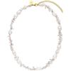 Purelei® - Collana Crystal Wave con perle Keshi e cristalli di montagna - placcata oro 18 carati, regolabile, stile estivo e chiarezza spirituale, Länge: 40-45 cm, Acciaio inossidabile, Abalone