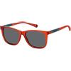 POLAROID KIDS PLD 8058/S Occhiali da Sole, Rosso, 50 Bambini e Ragazzi