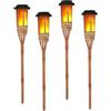 OUGPIU 4PCS Solari Fiamma Luci,Altezza 60cm LED Lampade Solari da Giardino Torcia Luce con Fiamma Realistico Effetto,Torce Solari Impermeabili IP65,Lampada Solare Giardino Esterno per Giardino,Prato,Vialetto