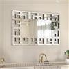 Artloge Specchio Lungo Decorativo da Parete: 100x70cm Grande Specchio Moderno Rettangolare con cornice Argento in Vetro Specchio da ingresso Orizzontale Verticale per Soggiorno Bagno