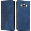 KOUYI Cover per Samsung Galaxy J7 2016 / J710, Custodia Portafoglio,Cover Libro,Pelle Flip/Folio Case con [Funzione di Supporto] [3-Scheda Slot] [Magnetica] Antiurto (Blu)