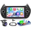 VECHTEL 4G+64G Autoradio Android 15 per Fiat Fiorino/Qubo/Peugeot Bipper/Citroen Nemo, 7 HD Schermo Tactile Stereo Auto co Carplay Android Auto senza Fili GPS Wi-Fi USB Bluetooth FM RDS Retrocamera