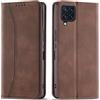 OKZone Cover per Samsung Galaxy M32 4G, Custodia Flip Pelle Portafoglio Magnetica Libro [Slot Schede], Silicone TPU Bumper Wallet Supporto Cover, Antiurto [Kickstand] (Marrone)