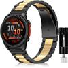SeNool QuickFit 26mm Cinturino Compatibile con Garmin Enduro 3/Fenix 8 51mm/tactix 7 Amoled/Fenix 7X Pro Solar/Fenix 7X, Metallo Bracciale Compatibile con Garmin Fenix 6X GPS/Fenix 5X GPS - Oro Nero