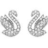 Swarovski Orecchini a lobo Swarovski Iconic Swan, Cigno, Bianchi, Placcato rodio