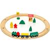 messefix 20 Pezzi Set Trenino Legno - 1m Binari - Trenino di Legno per Bambini da 3 Anni - Treni Giocattolo Treno Legno Bambini - Trenino di Natale - Giochi in Legno per Bambini Pista di Legno