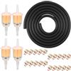 RAFIYU Tubo Benzina Kit Ø 5 mm, 2 m Tubo Carburante con 4 filtro benzina 5 mm/8 mm e 20 Fascette Stringitubo per Auto, Moto, Scooter, Tosaerba, Decespugliatore, Motore Minimoto
