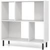 GIANTEX Mobiletto con 4 Cubi e 2 Livelli, 90 x 30 x 90 cm, Libreria con Scomparti Semi-Aperti e Gambe in Metallo, Adatta per Appartamenti, Dormitori, Uffici (Bianco)