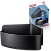 Tesa Lavaa Portaoggetti Angolare Doccia M, Nero Opaco - Montaggio a parete senza foratura, con strisce adesive Waterproof XL incluse - 200 mm x 120 mm x 200 mm