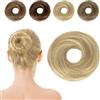 DIPZO Posticci per donne, scrunchie chignon disordinato, extension capelli elastici, accessori per raccolti, elastici ricci sintetici per donne (Biondo)