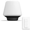 Philips Hue White Ambiance Wellner, Lampada da Tavolo Smart, Con Bluetooth, 9.5W, Lampadina LED E27 Smart inclusa, Dimmer Switch incluso, Nero