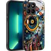 YUXING Cover per Honor 70 Lite 5G / Honor X6 / Honor X8 5G - Abstact Art Geometry Pattern Antigraffio Vetro Back Cover, Custodia Antiurto Antiscivolo Sottile (Abstact Art,01)