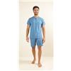 Gary Pigiama uomo serafino mezza manica pantalone corto Gary 100% Cotone Z65075