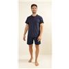 Gary Pigiama uomo serafino mezza manica pantalone corto Gary 100% Cotone Z65085