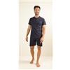 Gary Pigiama uomo serafino mezza manica pantalone corto Gary 100% Cotone Z65015