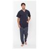 Gary Pigiama uomo aperto mezza manica pantalone lungo Jersey Gary puro cotone R60042
