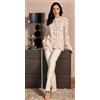 Nottingham Pigiama donna Nottingham aperto caldo cotone interlock PG45217