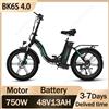 KOOLUX BK6S 4.0 Bici Elettrica Pieghevole 750W Motore 48V13AH Batteria Al Litio Bicicletta Elettrica Per Adulti 20*4 Pollici Pneumatico Freno A Disco E-bike - black