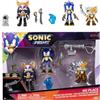 Jakks Pacific Sonic Prime Confezione multipla di figure articolate da 6,3 cm con Sonic, code di vele, Batten Rouge, frammento blu e un cannone per qualsiasi fan.