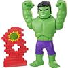 Marvel Hasbro Marvel Spidey e I Suoi Fantastici Amici, Hulk Spaccatutto, giocattolo per età prescolare, action figure di Hulk da 25 cm che cambia l'espressione del viso con accessorio muro in mattoni