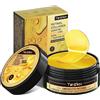 Mifeloy 60 mascherine idratanti per occhi 24 K, colore oro 24 carati, collagene dorato, idrogel anti-invecchiamento, 30 coppie, maschera per occhi con acido ialuronico, rimozione di occhiaie scure, maschera