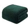 Exclusivo Mezcla Coperta in Pile Extra Large Morbida e Calda per Divano e Letto, Trama Gaufré, Soffice e Leggera, 230x270 CM, Verde Scuro