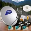 Emme Esse KIT 3 DECODER HD TIVÙSAT SATELLITARE PARABOLA 80CM LNB 4 USCITE STAFFA 100 MT