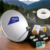 Emme Esse KIT 1 DECODER HD TIVÙSAT SATELLITARE PARABOLA 80CM LNB 4 USCITE STAFFA 30 MT