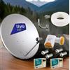 Emme Esse KIT 2 DECODER HD TIVÙSAT SATELLITARE PARABOLA 80CM LNB 4 USCITE STAFFA 30 MT